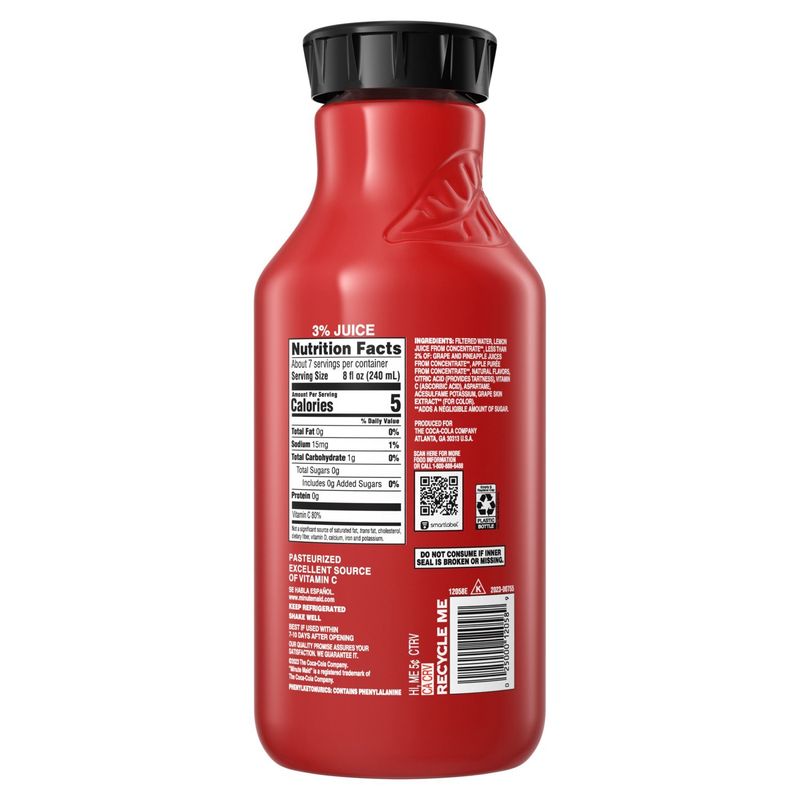 Minute Maid Zero Sugar Fruit Punch Drink, 52 fl oz
