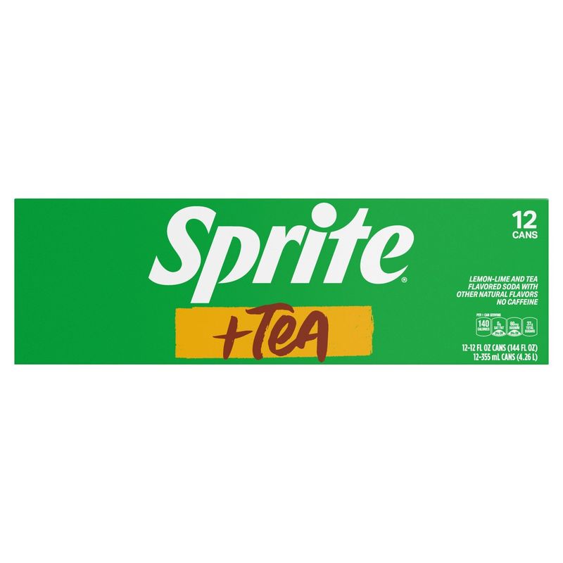 Sprite + Tea Lemon-Lime and Tea Flavored Soda, 12 fl oz, 12 count