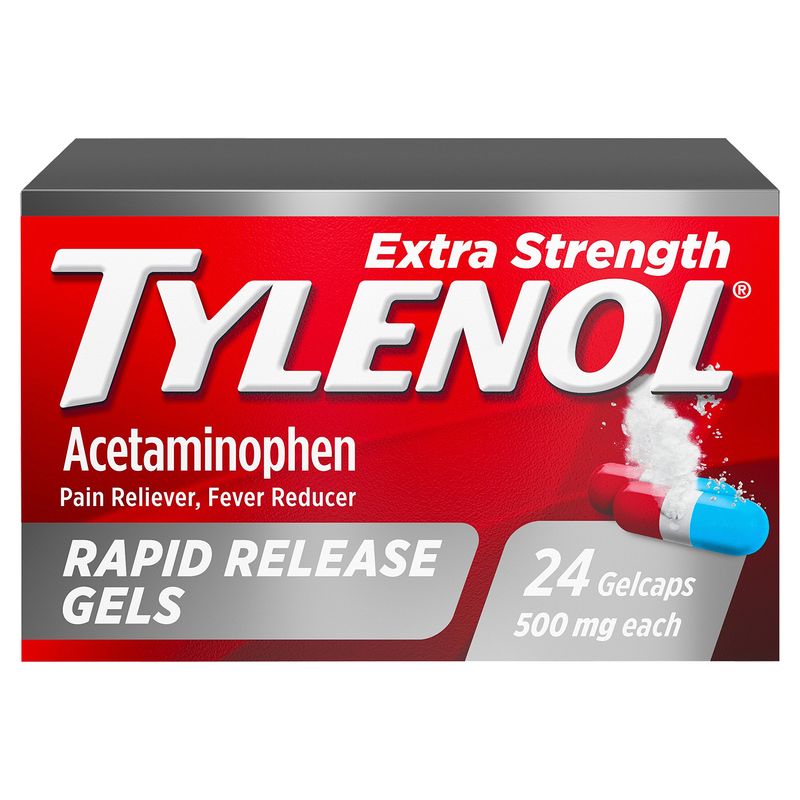 Tylenol Extra Strength Acetaminophen Rapid Release Gels for Adults, 500 mg, 24 count