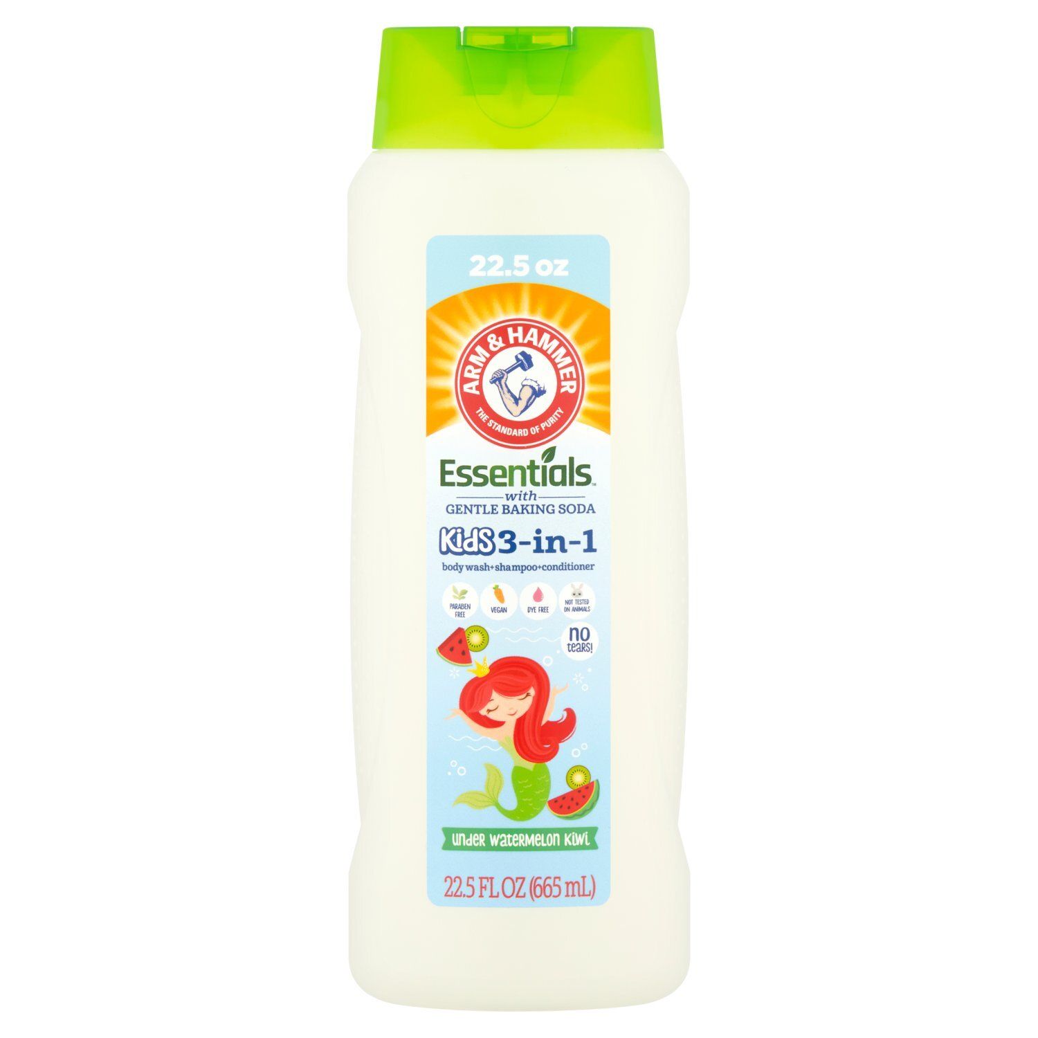 Arm &amp; Hammer Essentials Under Watermelon Kiwi Kids 3-in-1 Body Wash+Shampoo+Conditioner, 22.5 fl oz