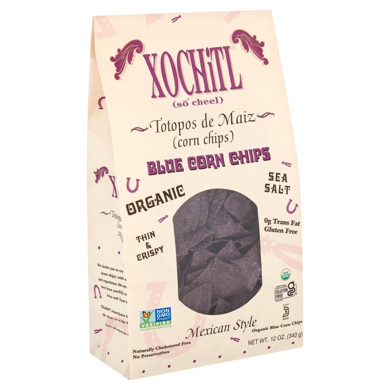 Xochitl Organic Mexican Style Blue Corn Chips, 12 oz