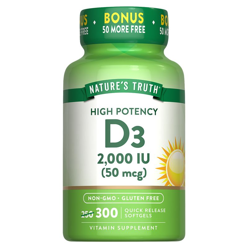 Nature's Truth High Potency D3 Vitamin Supplement, 300 count