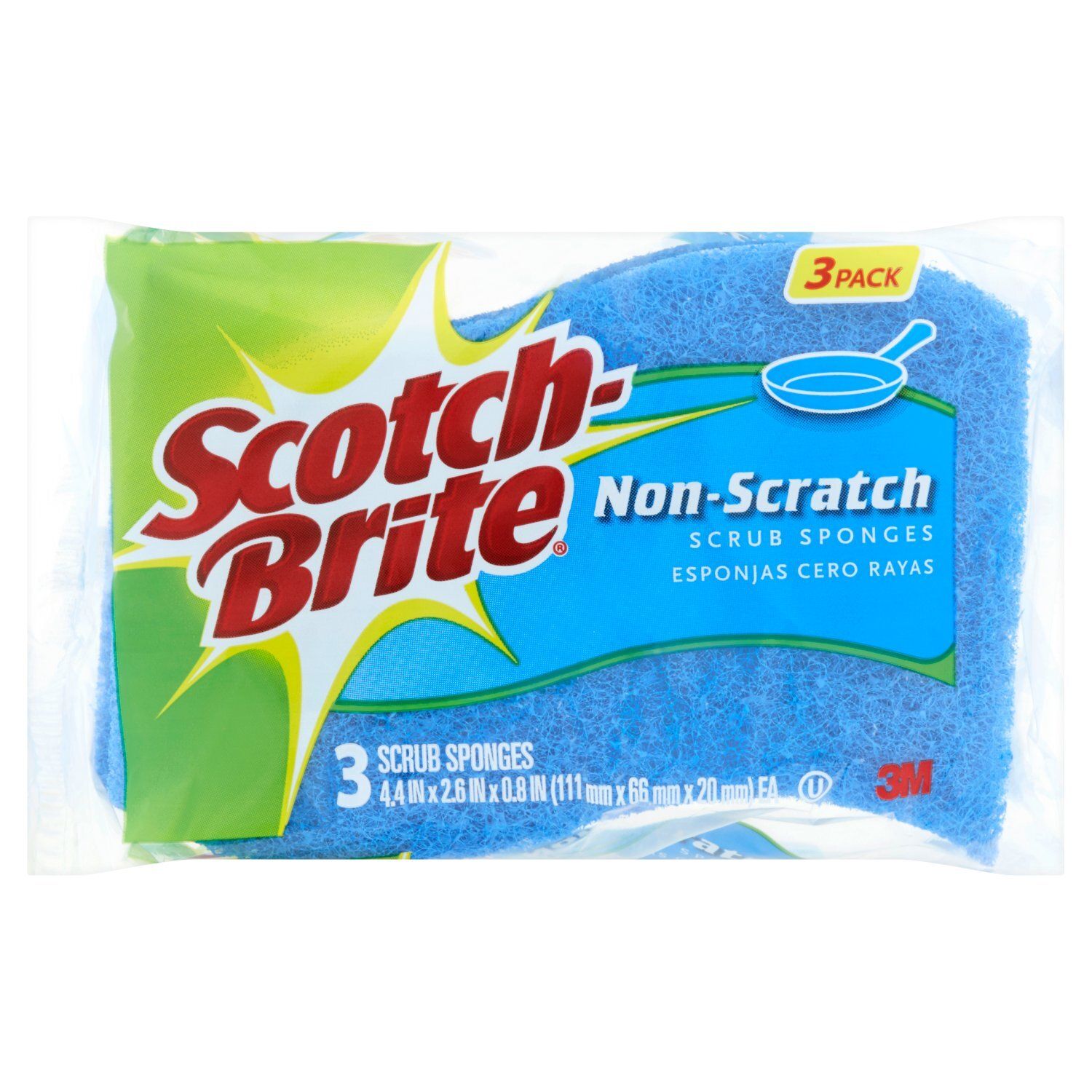 Scotch-Brite Non-Scratch Scrub Sponges, 3 count