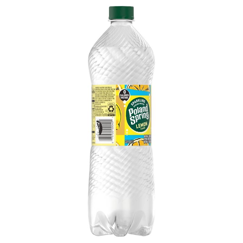 Poland Spring Sparkling Lemon Flavor Spring Water, 33.8 fl oz