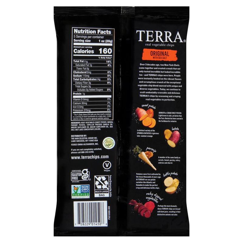 Terra Original Real Vegetable Chips with Sea Salt, 5 oz