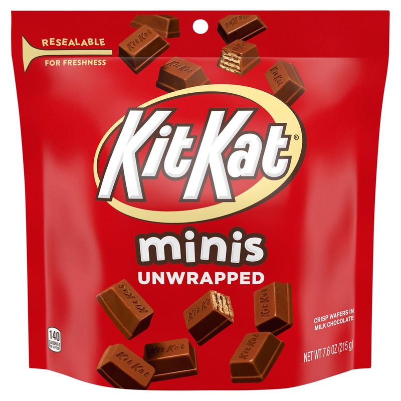 KitKat Crisp Wafers in Milk Chocolate Unwrapped Minis, 7.6 oz
