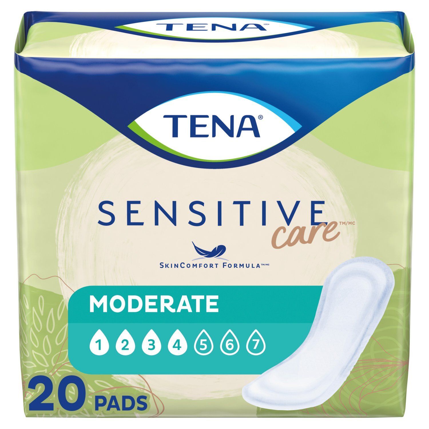 Tena Sensitive Care Moderate Pads, 20 count