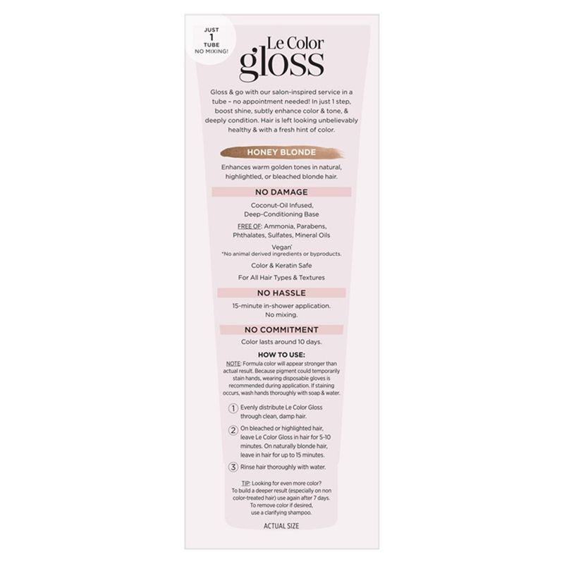 L'Oreal Paris Le Color Gloss Honey Blonde One Step Toning Gloss, 4.0 fl. oz.
