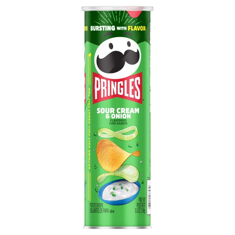 Pringles Sour Cream &amp; Onion Flavored Potato Crisps, 5.5 oz