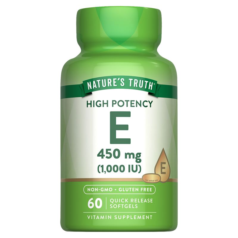 Nature's Truth High Potency E Vitamin Supplement, 450 mg (1,000 IU), 60 count