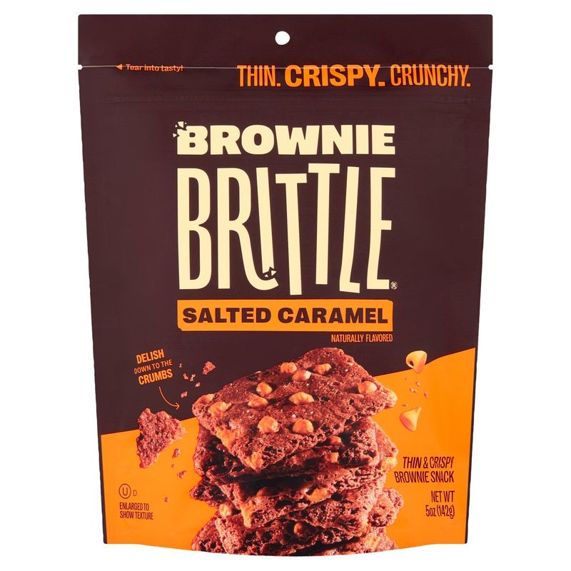 Brownie Brittle Salted Caramel Thin &amp; Crispy Brownie Snack, 5 oz