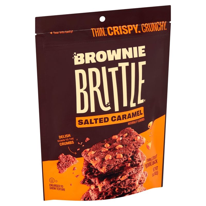 Brownie Brittle Salted Caramel Thin &amp; Crispy Brownie Snack, 5 oz