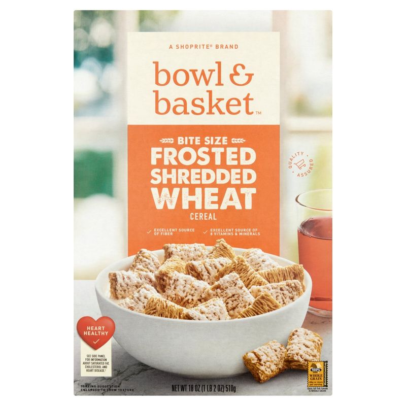 Bowl &amp; Basket Bite Size Frosted Shredded Wheat Cereal, 18 oz