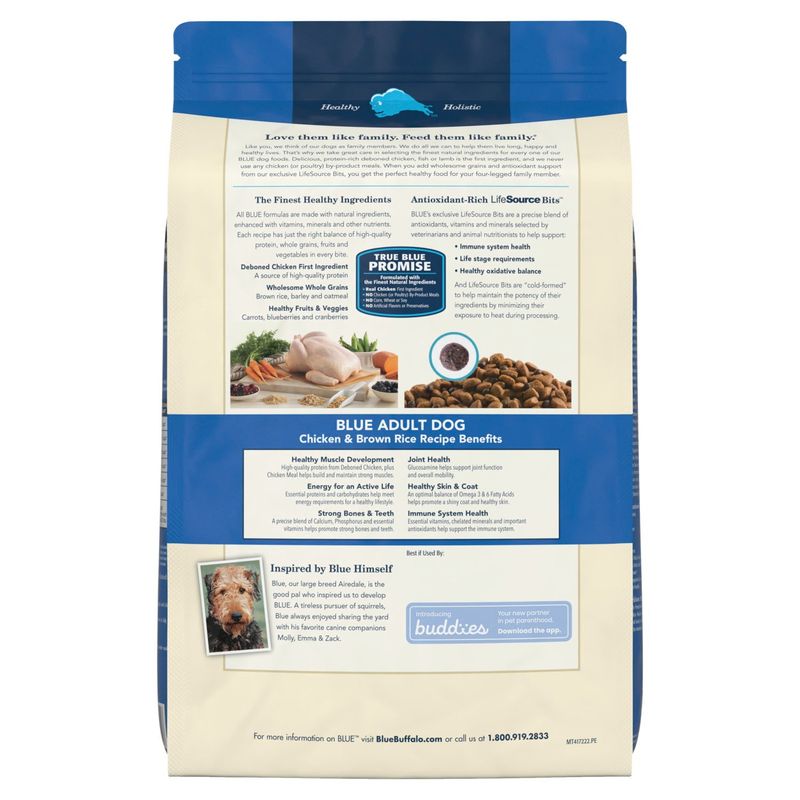 Blue Buffalo Life Protection Formula Natural Adult Dry Dog Food, Chicken and Brown Rice 15-lb