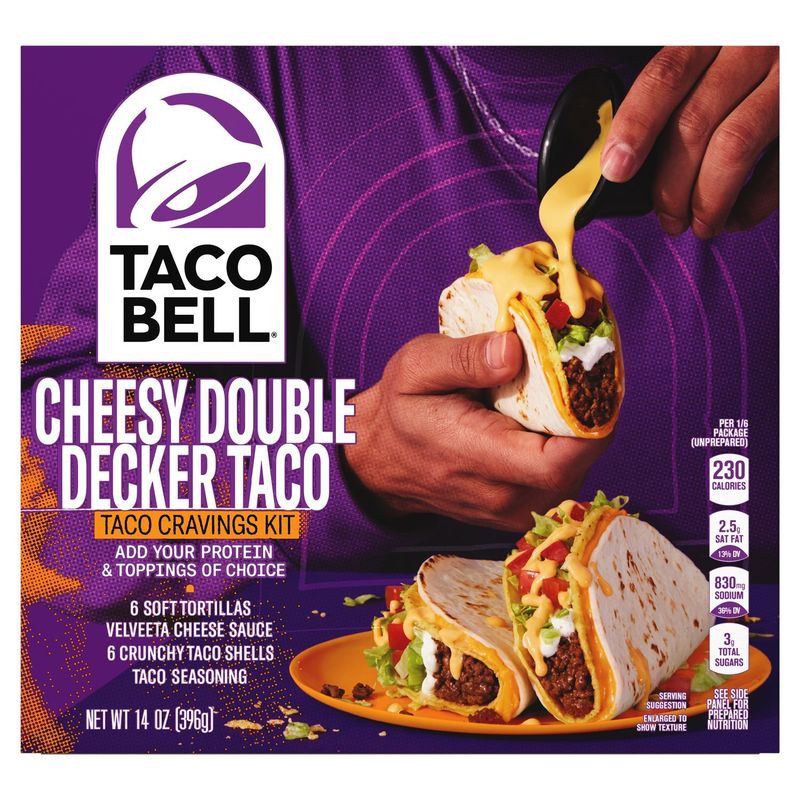 Taco Bell Cheesy Double Decker Taco Cravings Kit, 14 oz