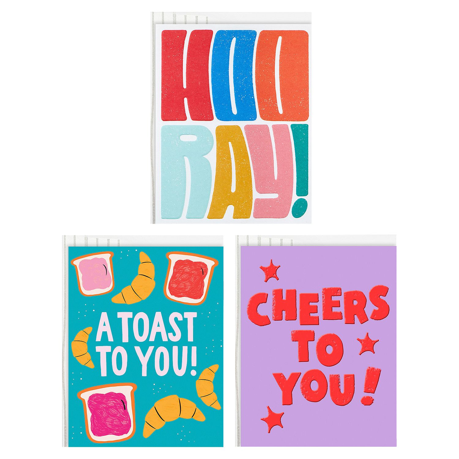 Hallmark Good Mail Congratulations Cards (3 Cards with Envelopes) for New Job, Promotion, Graduation