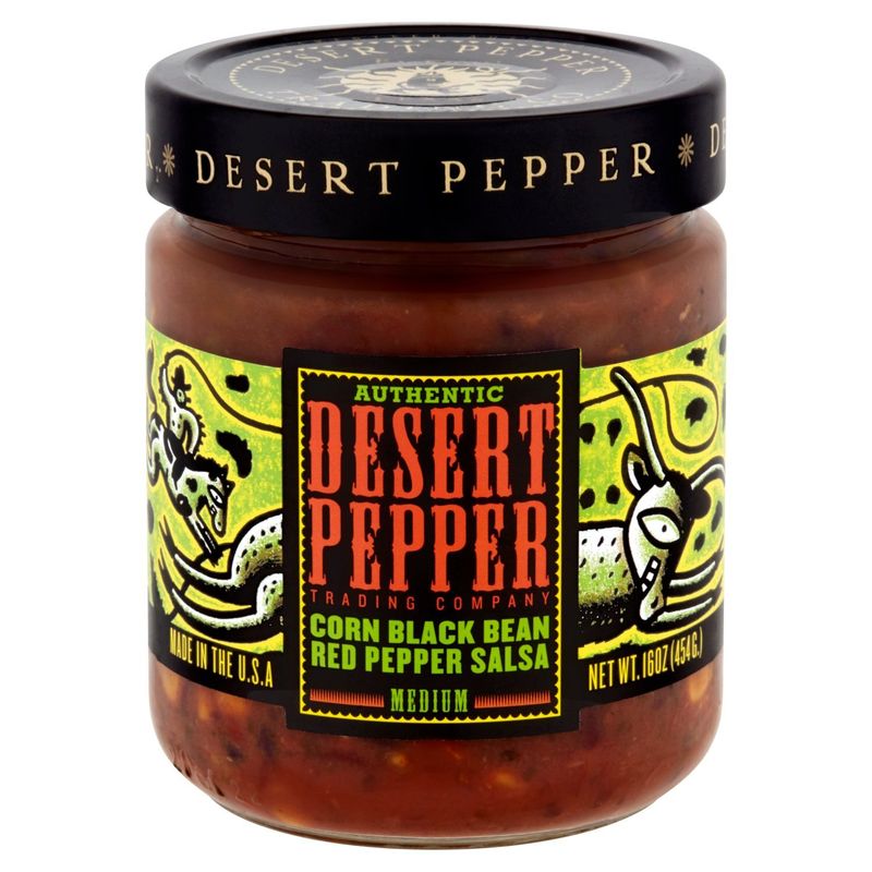 Desert Pepper Trading Company Authentic Medium Corn Black Bean Red Pepper Salsa, 16 oz