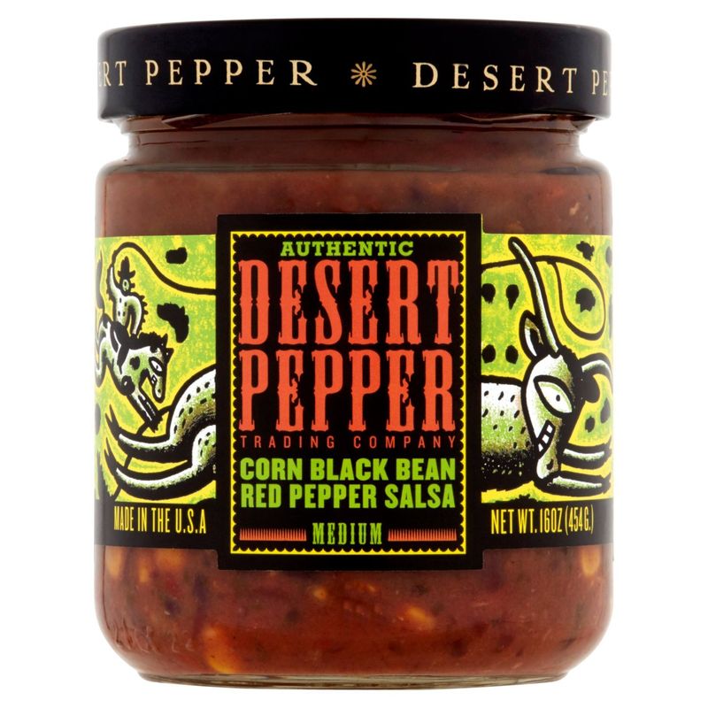 Desert Pepper Trading Company Authentic Medium Corn Black Bean Red Pepper Salsa, 16 oz