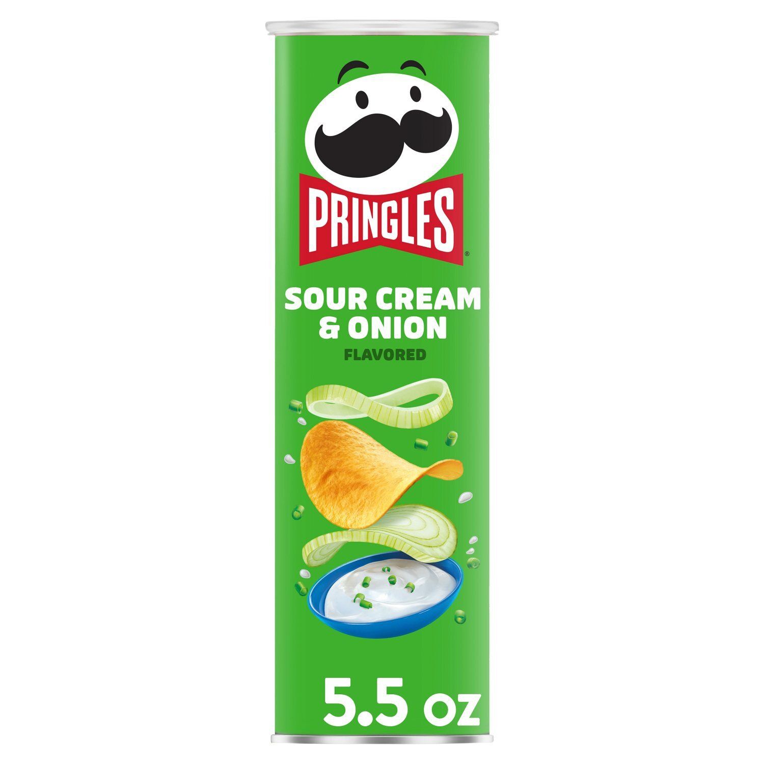 Pringles Sour Cream &amp; Onion Flavored Potato Crisps, 5.5 oz