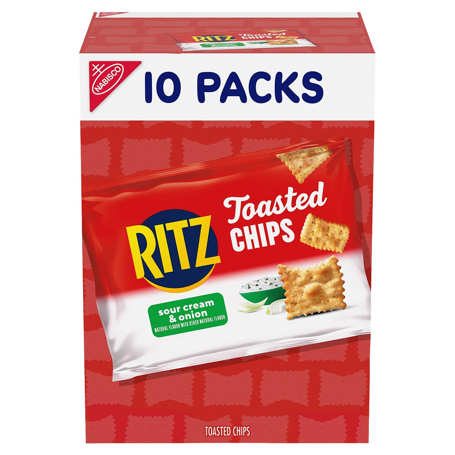 Nabisco Ritz Sour Cream &amp; Onion Toasted Chips, 1 oz, 10 count