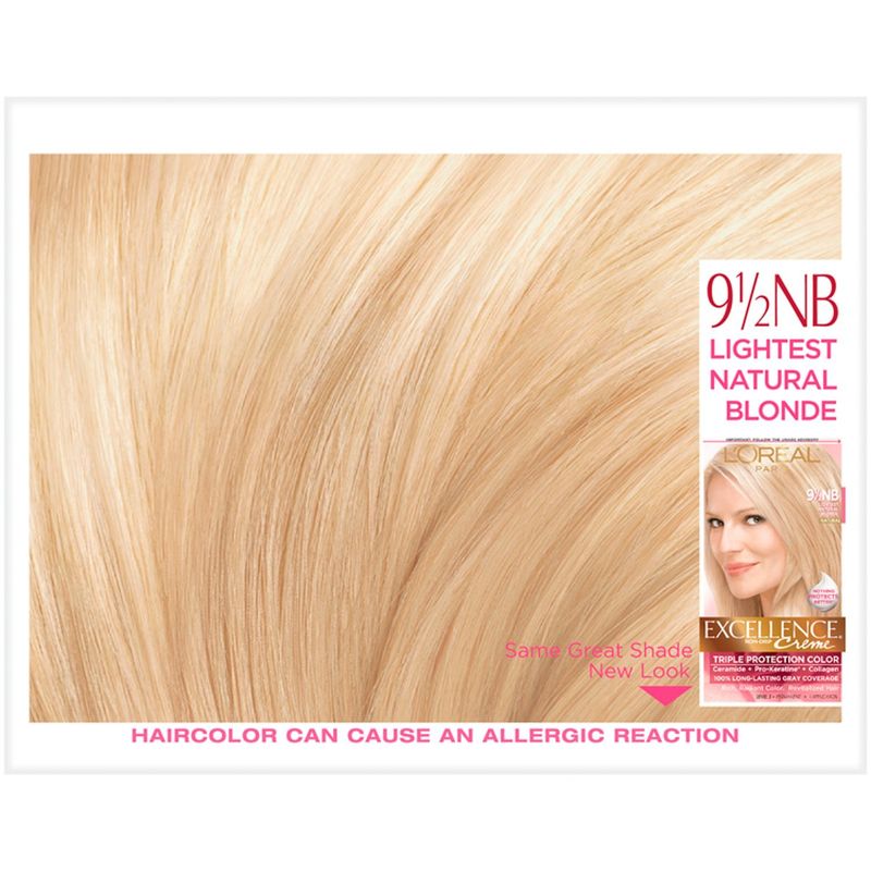 L'Oréal Paris Excellence Creme 9 1/2NB Lightest Natural Blonde Permanent Haircolor, 1 application