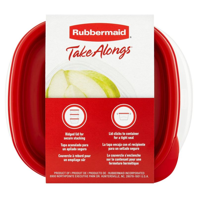 Rubbermaid Take Alongs Small Squares 1.26 Cup 298 mL Containers &amp; Lids, 5 count
