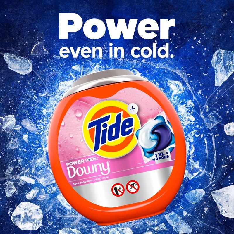 Tide+ Power PODS with Downy Laundry Detergent Pods, April Fresh Scent, 63 Count