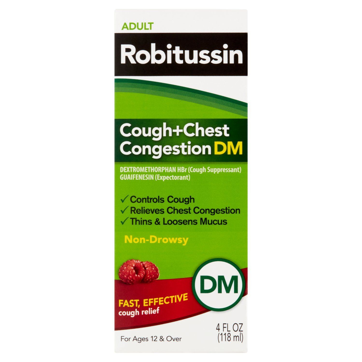 Robitussin Adult Cough+Chest Congestion DM Cough Relief, for Ages 12 &amp; Over, 4 fl oz