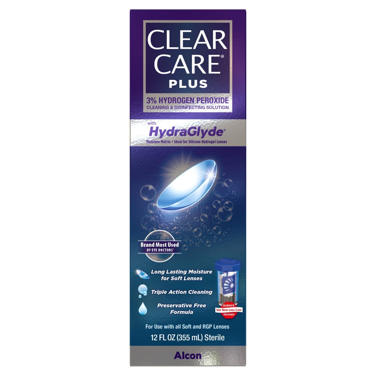 Clear Care Plus 3% Hydrogen Peroxide Cleaning &amp; Disinfecting Solution, 12 fl oz