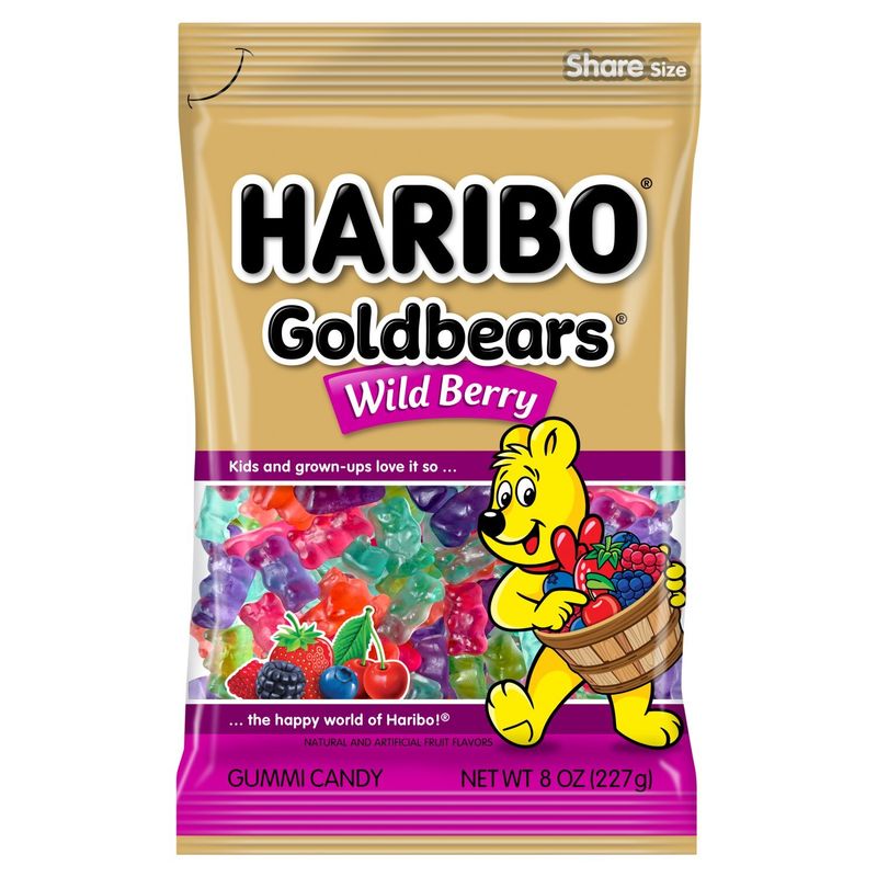 Haribo Goldbears Wild Berry Gummi Candy Share Size, 8 oz