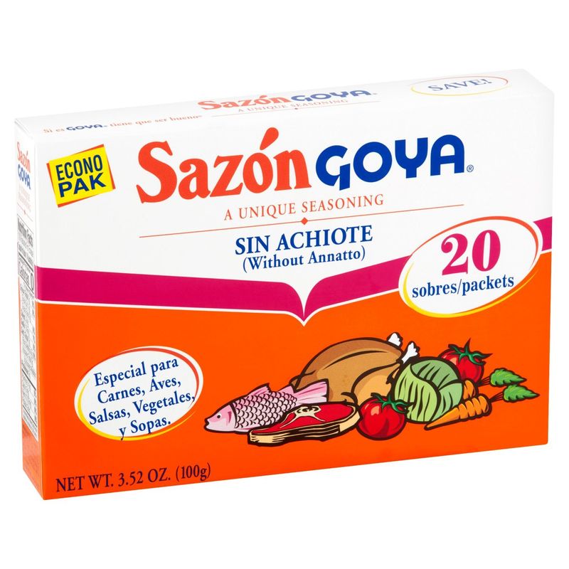 Sazón Goya Seasoning without Annatto Econo Pak, 20 count, 3.52 oz