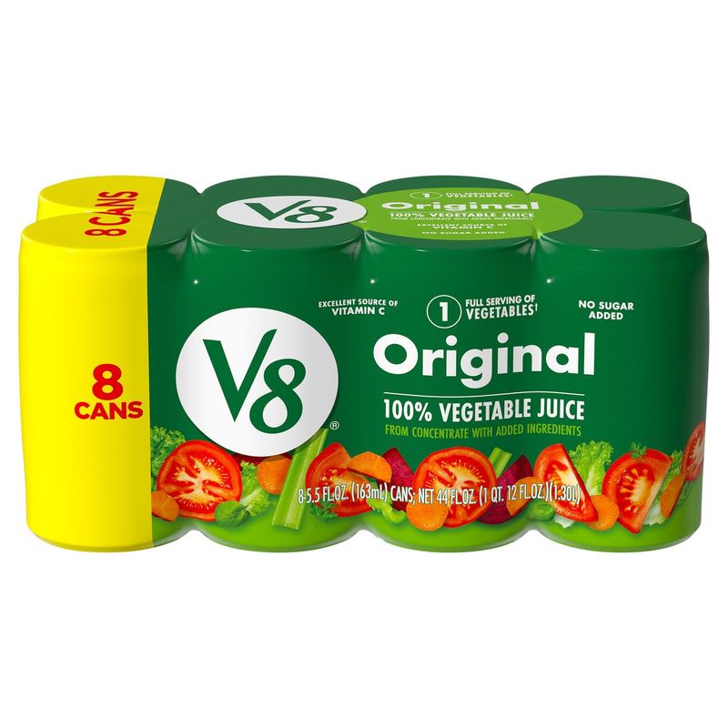 V8 Original 100% Vegetable Juice, 5.5 fl oz, 8 count