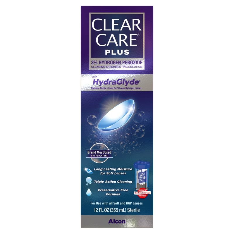 Clear Care Plus 3% Hydrogen Peroxide Cleaning &amp; Disinfecting Solution, 12 fl oz