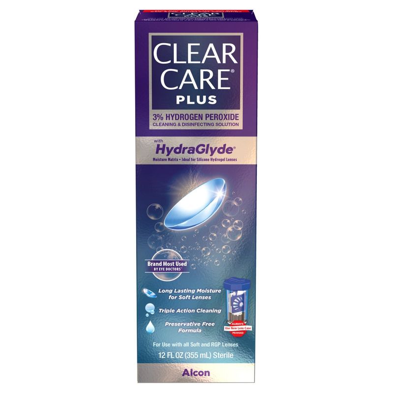 Clear Care Plus 3% Hydrogen Peroxide Cleaning &amp; Disinfecting Solution, 12 fl oz