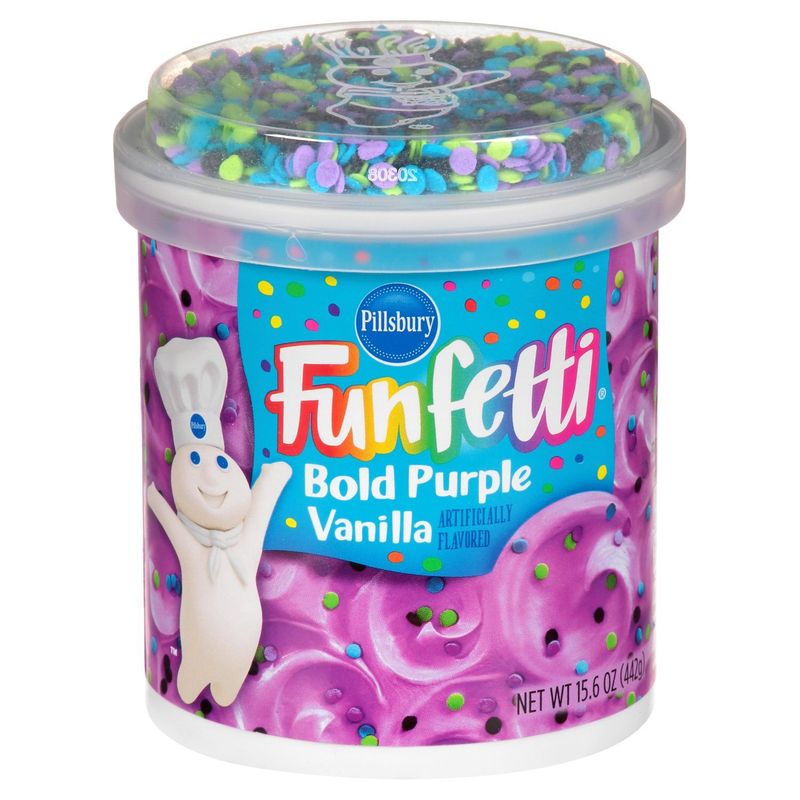 Pillsbury Funfetti Bold Purple Vanilla Frosting, 15.6 pz