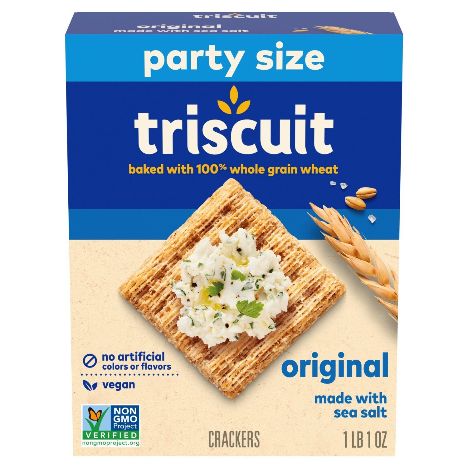 Triscuit Original Crackers Made with Sea Salt Party Size, 1 lb 1 oz