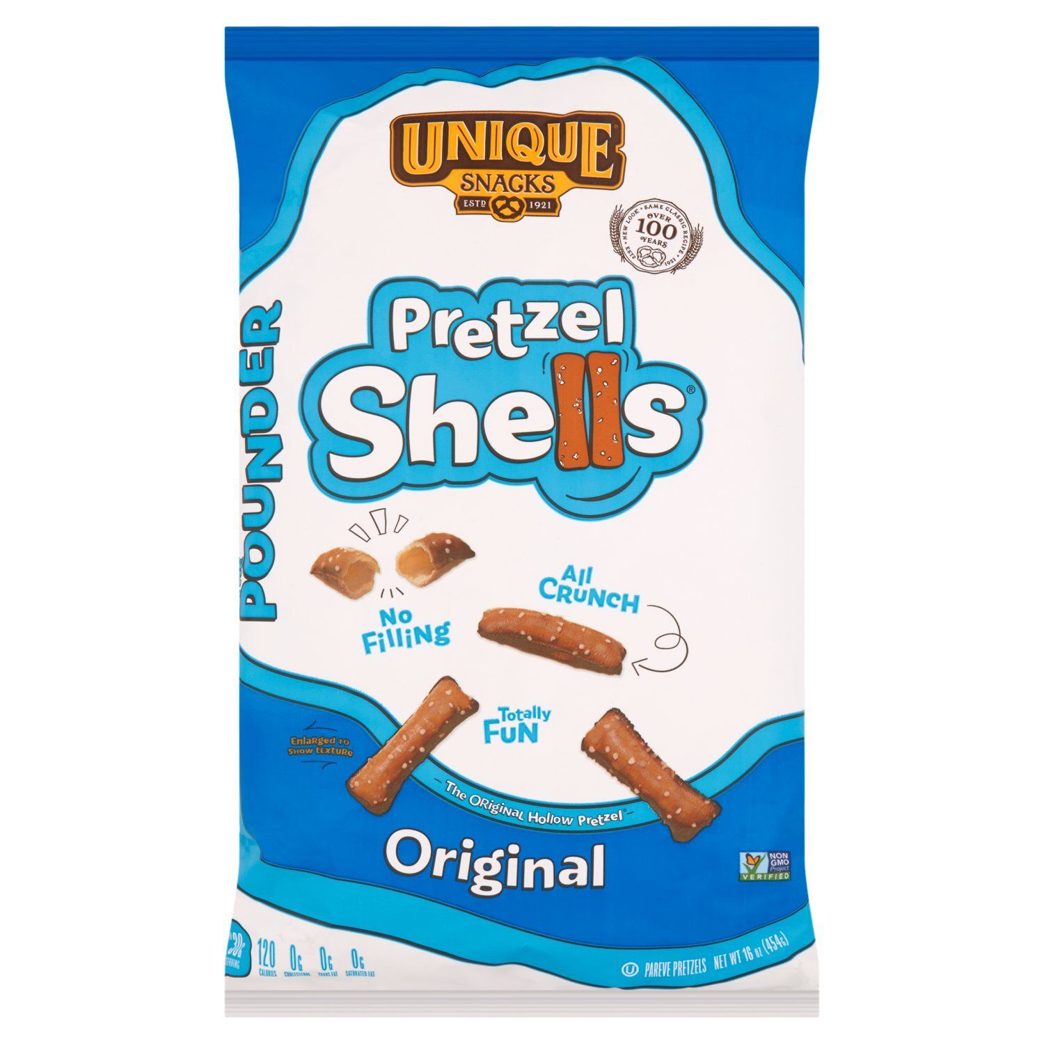 Unique Snacks Original Pretzel Shells, 16 oz