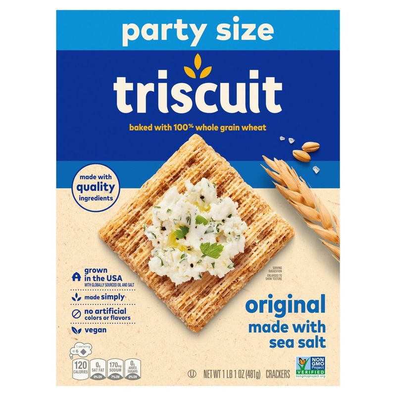 Triscuit Original Crackers Made with Sea Salt Party Size, 1 lb 1 oz