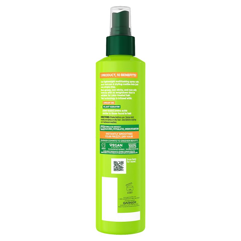Garnier Fructis Sleek &amp; Shine 10-in-1 + Plant Keratin Multitasking Leave-In, 8.1 fl oz