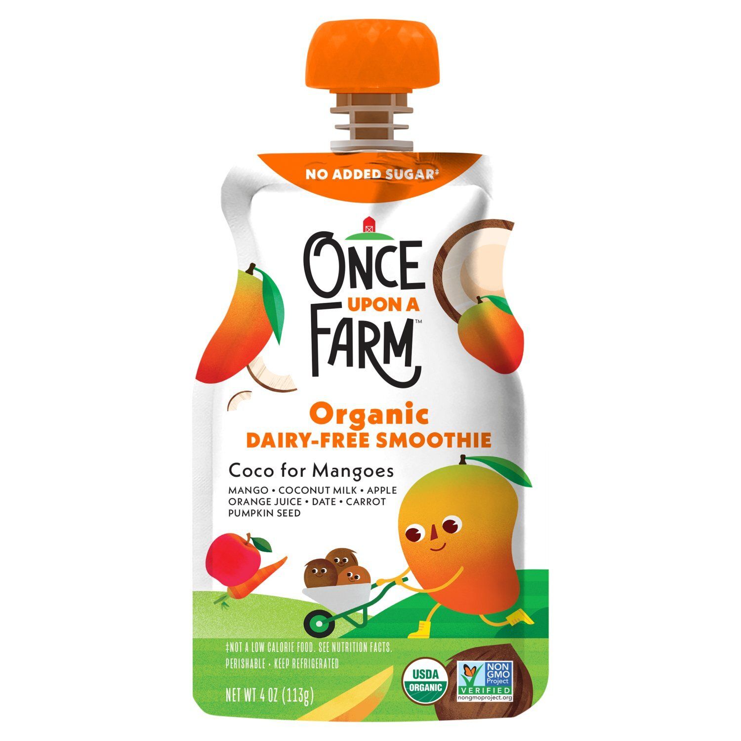 Once Upon a Farm Organic Coco for Mangoes Dairy-Free Smoothie Baby Food, 4 oz