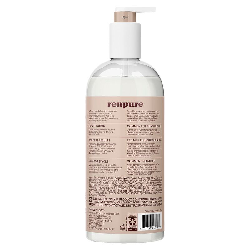 Renpure Coconut &amp; Vitamin E Plant-Based Conditioner, 24 fl oz