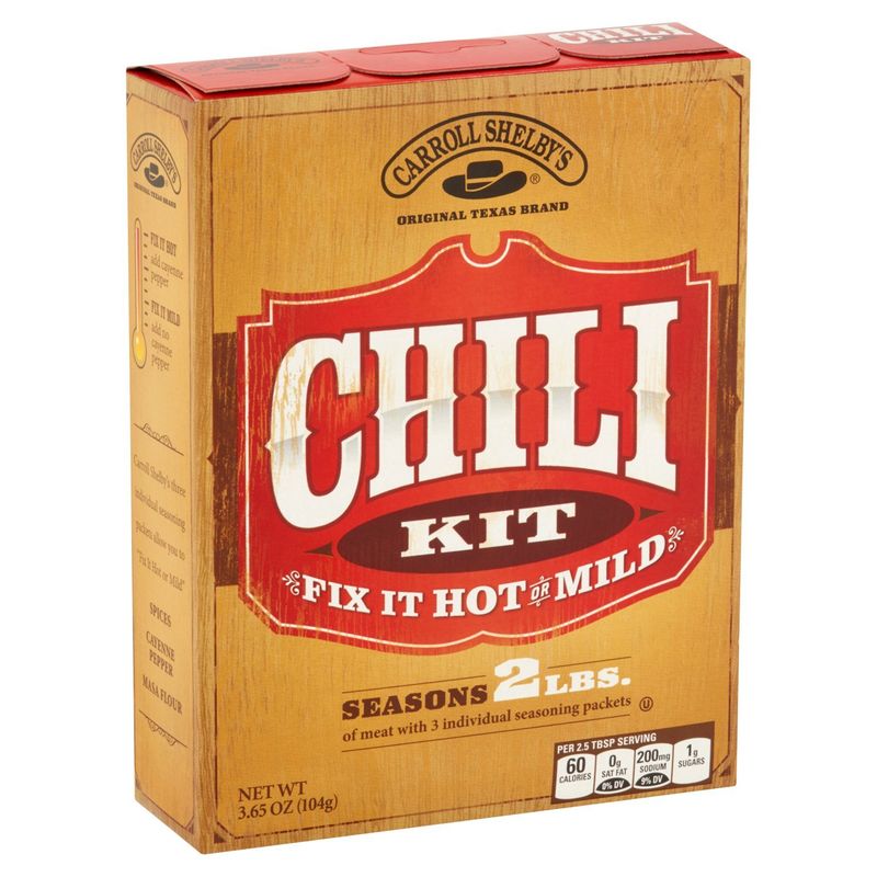 Carroll Shelby's Fix It Hot or Mild Chili Kit, 3.65 oz