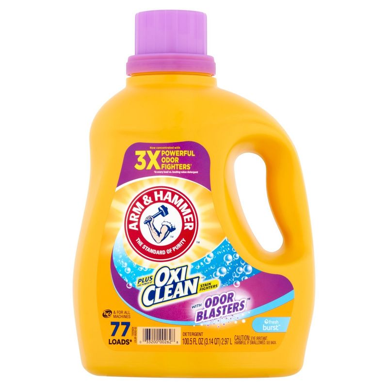 Arm &amp; Hammer Oxi Clean Fresh Burst with Odor Blasters Detergent, 77 count, 100.5 fl oz