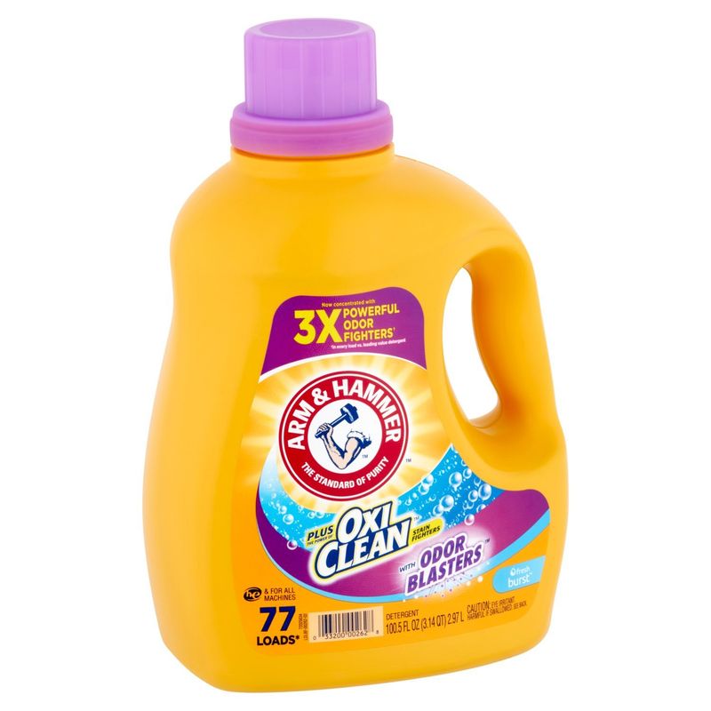 Arm &amp; Hammer Oxi Clean Fresh Burst with Odor Blasters Detergent, 77 count, 100.5 fl oz