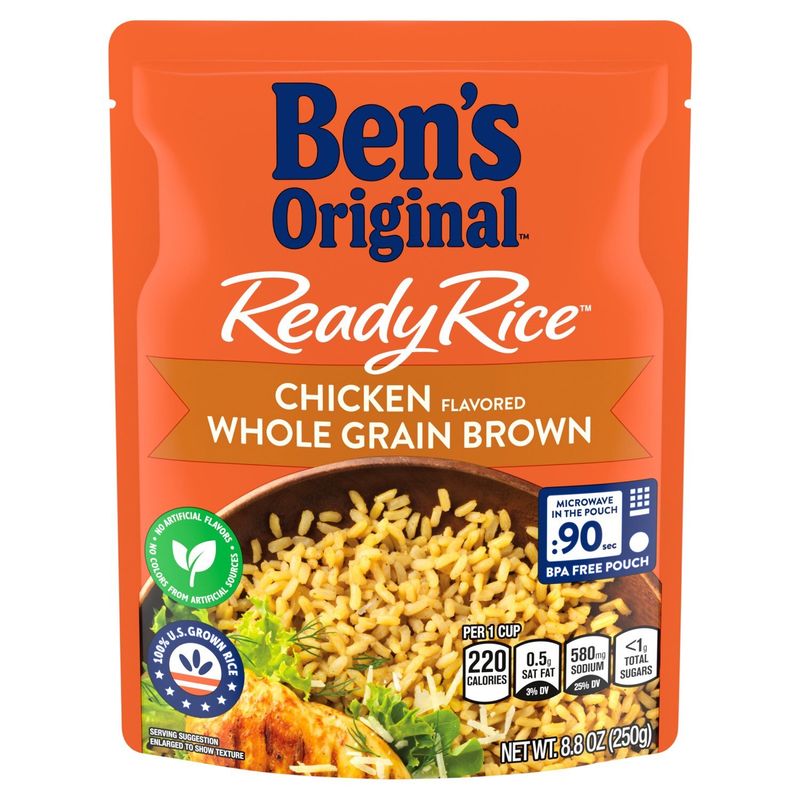 Ben's Original Ready Rice Chicken Flavored Whole Grain Brown, 8.8 oz