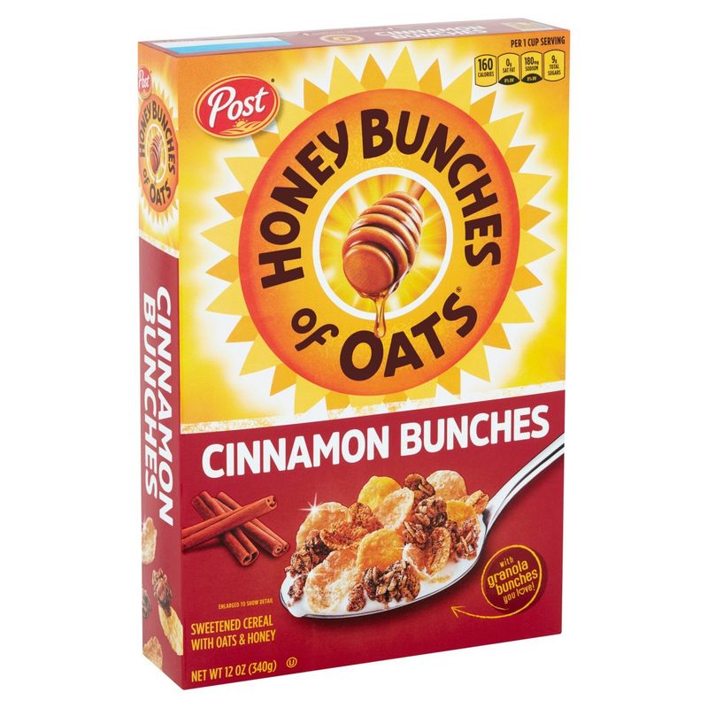 Post Honey Bunches of Oats Cinnamon Bunches Sweetened Cereal with Oats &amp; Honey, 12 oz