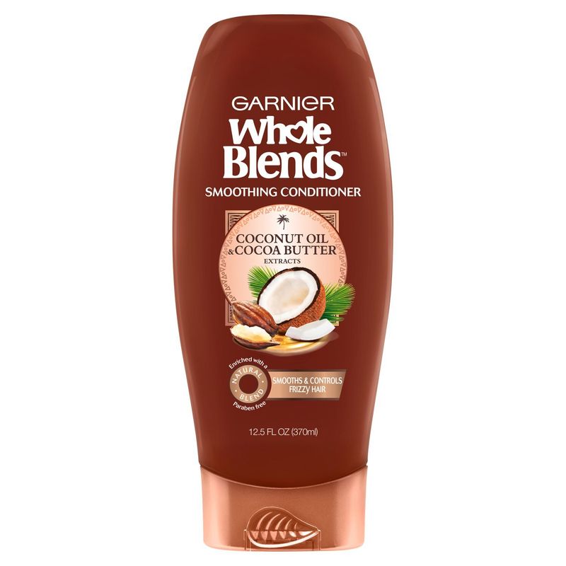 Garnier Whole Blends Smoothing Conditioner Coconut Oil &amp; Cocoa Butter Extract, 12.5 fl. oz.
