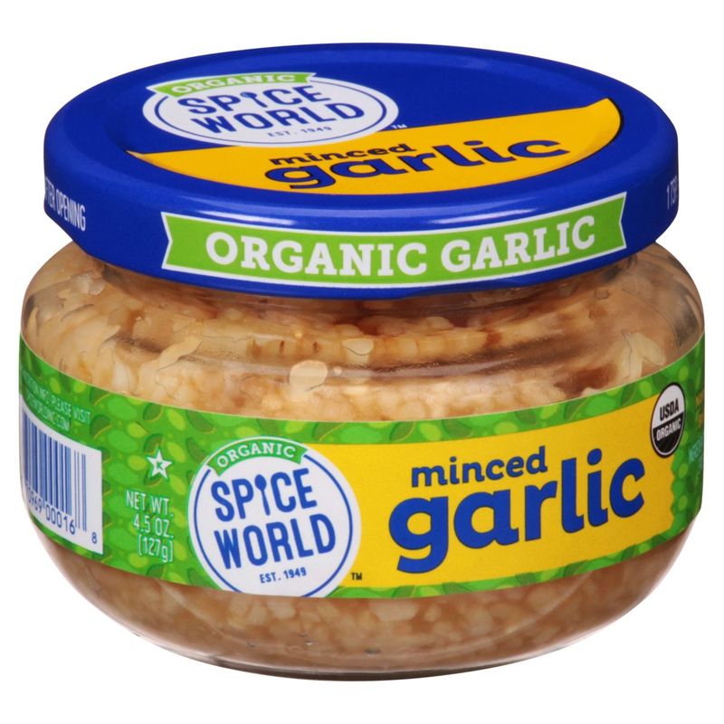 Spice World Organic Minced Garlic, 4.5 oz