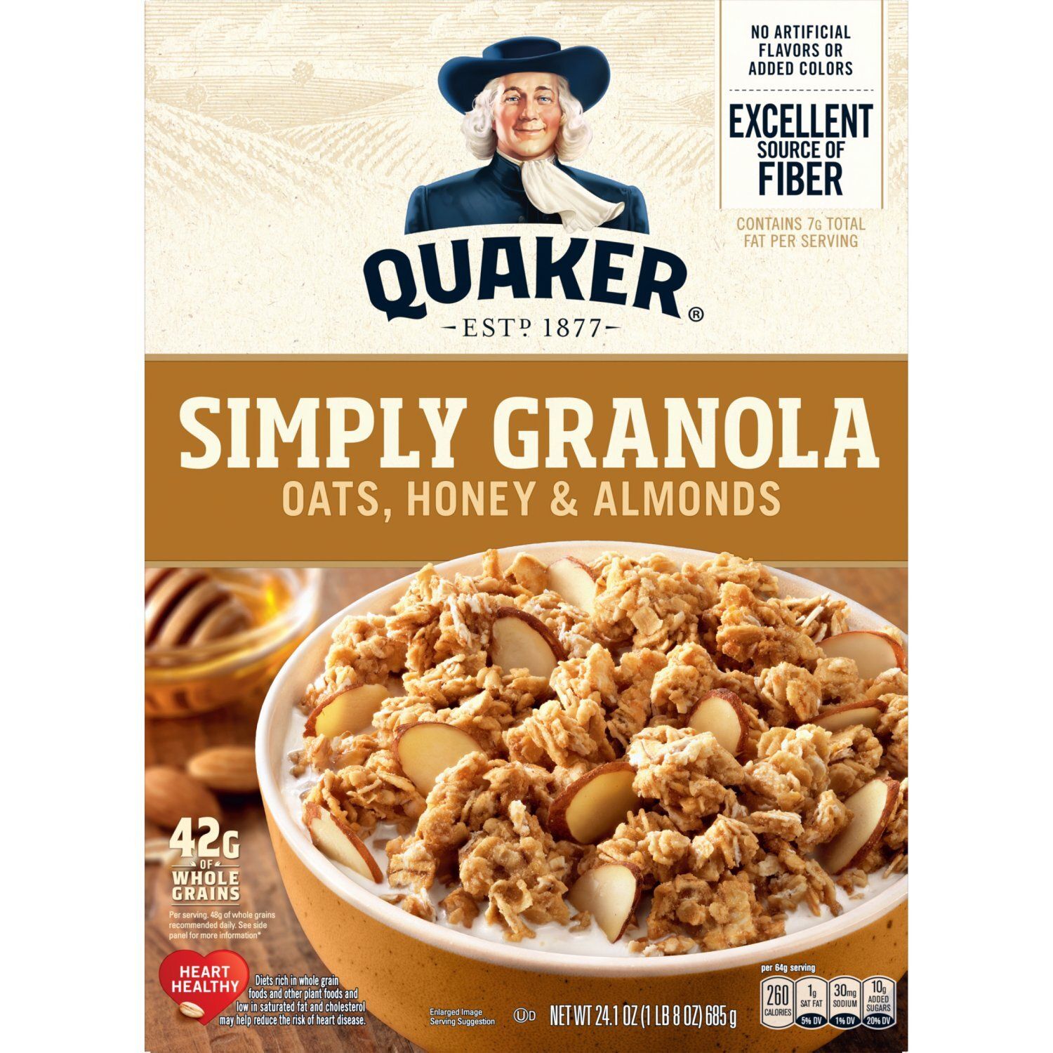 Quaker Simply Granola Oats Honey &amp; Almonds 24.1 Oz