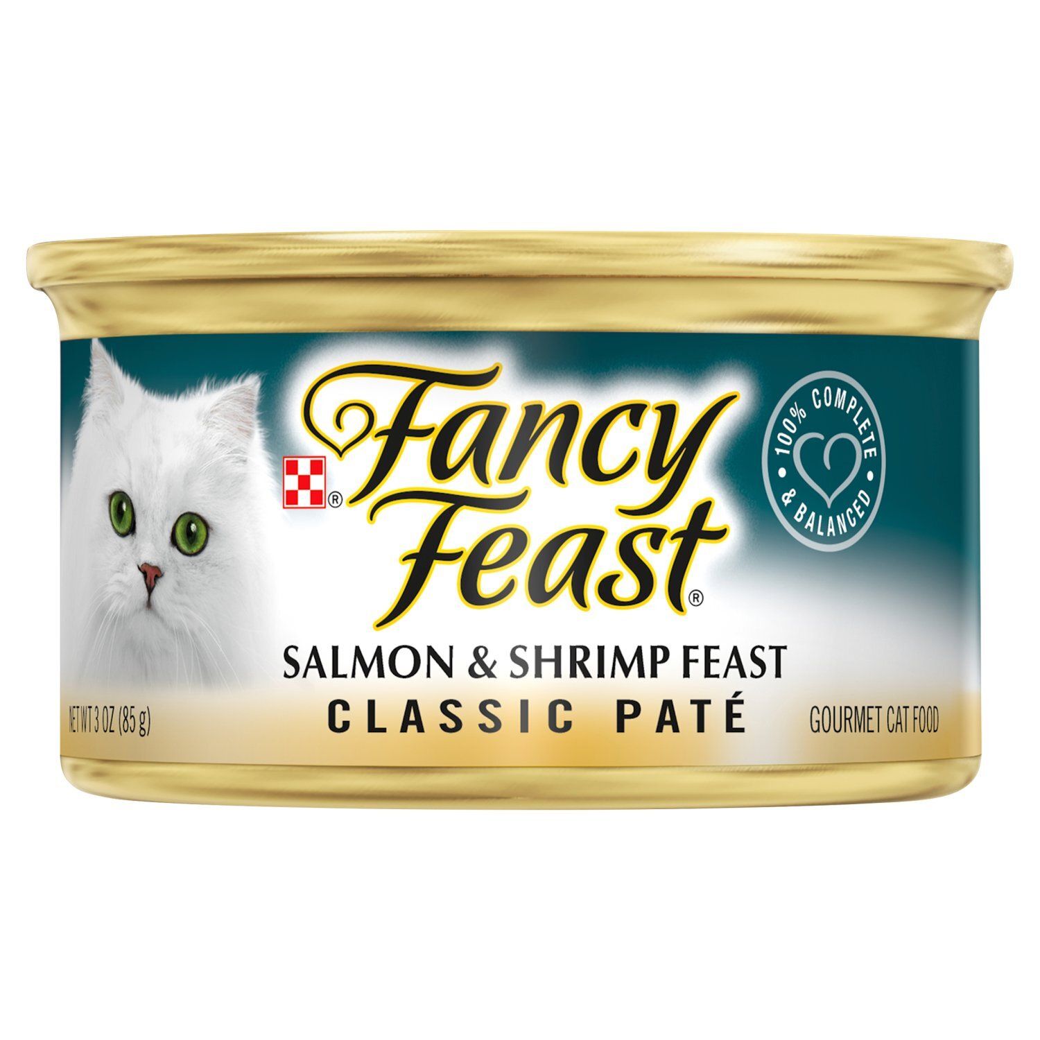 Purina Fancy Feast Salmon &amp; Shrimp Feast Classic Paté Gourmet Cat Food, 3 oz